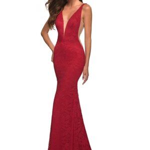 La Femme Red Formal Gown Prom Dress sz 4